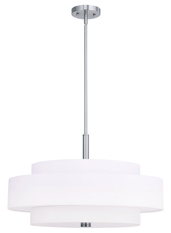 Livex Meridian  5 Light Brushed Nickel Pendant - C185-50875-91