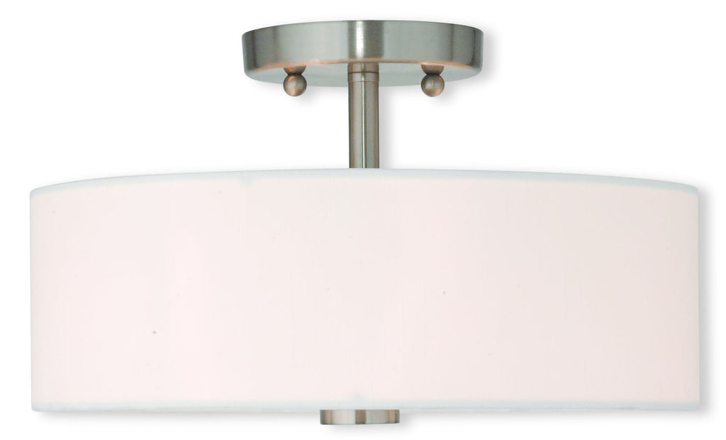 Livex Brighton 2 Light Brushed Nickel Ceiling Mount - C185-51053-91