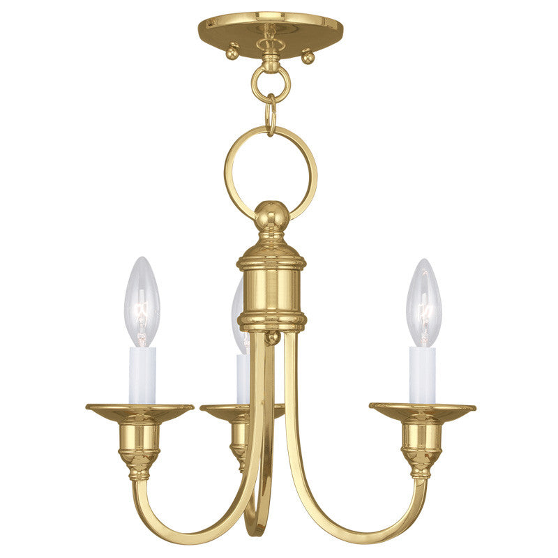 Livex Cranford 3 Light PB Mini Chandelier/Ceiling Mount - C185-5143-02