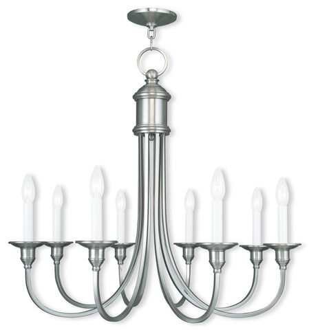 Livex Cranford 8 Light Brushed Nickel Chandelier - C185-5148-91