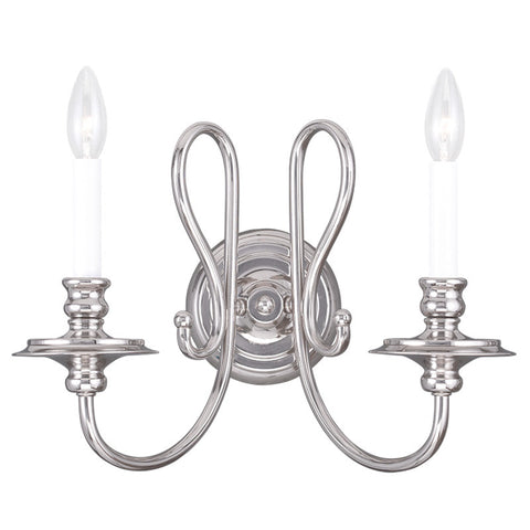 Livex Caldwell 2 Light Polished Nickel Wall Sconce - C185-5162-35