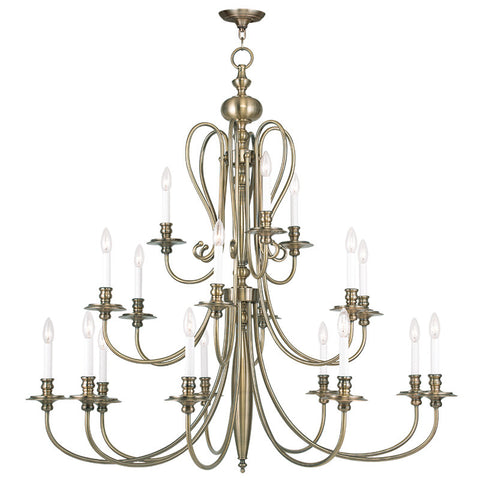 Livex Caldwell 18 Light Antique Brass Chandelier - C185-5179-01