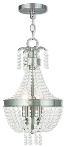 Livex Valentina 3 Light Brushed Nickel Pendant - C185-51853-91