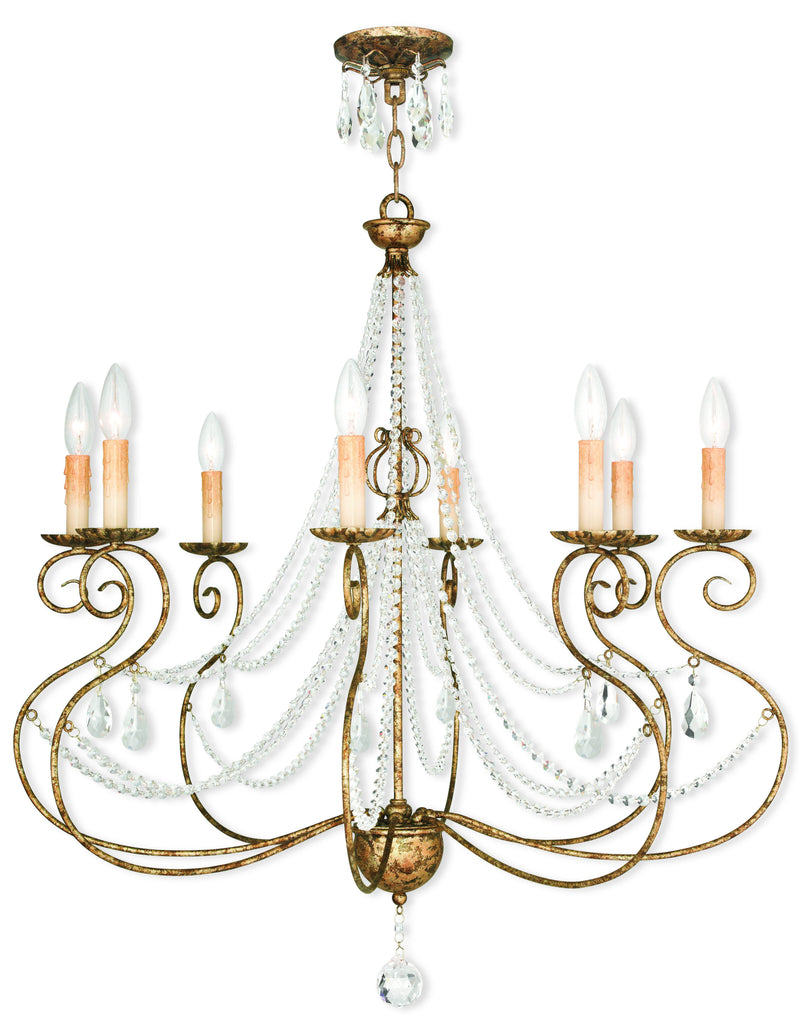 Livex Isabella 8 Light European Bronze Chandelier - C185-51908-36