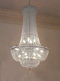 French Empire Crystal Chandelier Lighting - Great for the Dining Room, Foyer, Entry Way, Living Room! H50" X W30" - A93-SILVER/454/14LARGE