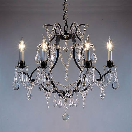 Wrought Iron Crystal Chandelier Lighting H19" X W20" - Go-A83-3030/6