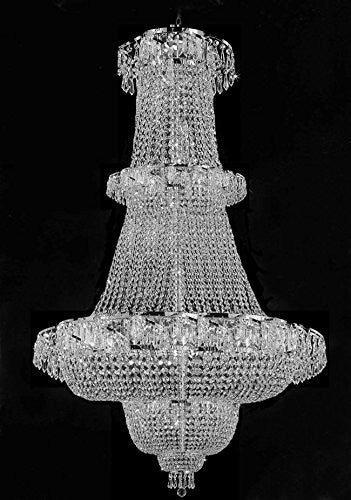 French Empire Crystal Chandelier Lighting 60"X36" - A93-Silver/928/32