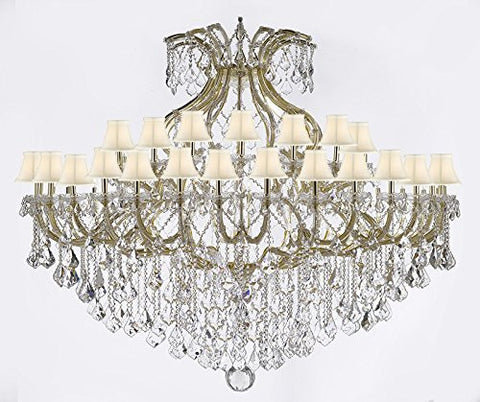 Maria Theresa Empress Crystal (Tm) Chandelier Lighting H 60" W 72" With White Shades - Cjd-Sc-Cg/2181/72