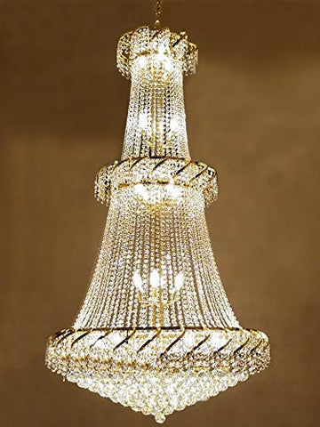 French Empire Crystal Chandelier Lighting - Good for Foyer, Entryway, Family Room, Living Room and More! H 66" W 36" - CJD-CG/4335/32