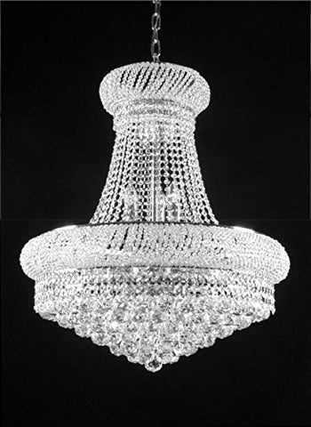 French Empire Crystal Chandelier Chandeliers H24" X W24" - Good for Dining Room, Foyer, Entryway, Family Room and More - A93-C6/CS/542/15