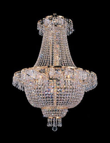 French Empire Crystal Chandelier Lighting H 30" W24" - A93-928/9