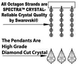 Swarovski Crystal Trimmed Chandelier Lighting Chandeliers H46" X W46" Dressed with Large, Luxe Crystals! - Great for The Foyer, Entry Way, Living Room, Family Room and More! w/Black Shades - A83-B90/BLACKSHADES/2MT/24+1SW