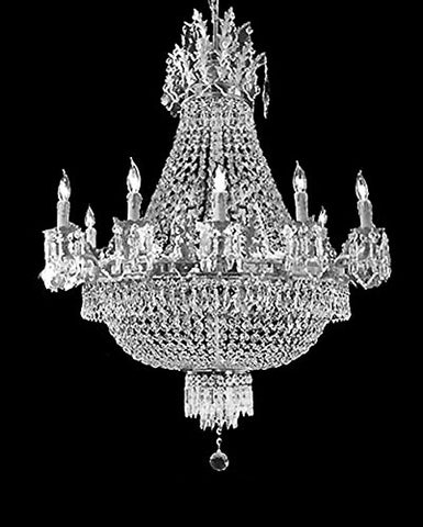 French Empire Crystal Chandelier Chandeliers Lighting W25 X H26 12 Lights - A93-C3/CS/1280/8+4