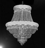 Set of 3-1 French Empire Crystal Chandelier Lighting H33 X W30 and 2 Empire Empress Crystal (tm) Wall Sconce Lighting W 12" H 17" - B92/CS/448/21 + C121-1800W12SC