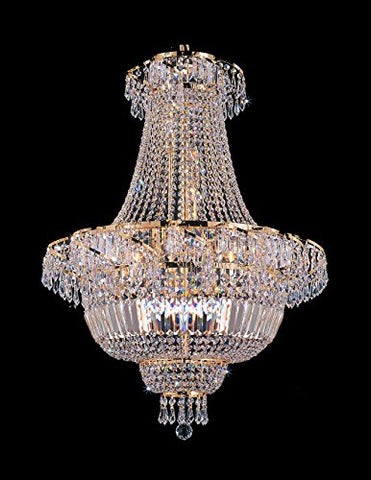 French Empire Crystal Chandelier Lighting - Great for the Dining Room, Foyer, Entry Way, Living Room H30" X W24" - A93-B8/CG/928/9