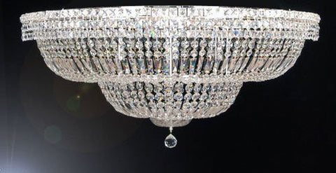 Flush Basket French Empire Crystal Chandelier Lighting H 24" W 40" - A93-Flush/Cs/454/18