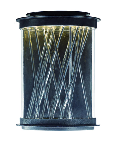 Bedazzle LED Outdoor Wall Lantern Texture Ebony / Polished Chrome - C157-53497CLTEPC