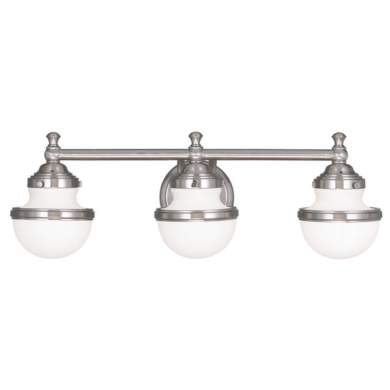 Livex Oldwick 3 Light Brushed Nickel Bath Light - C185-5713-91