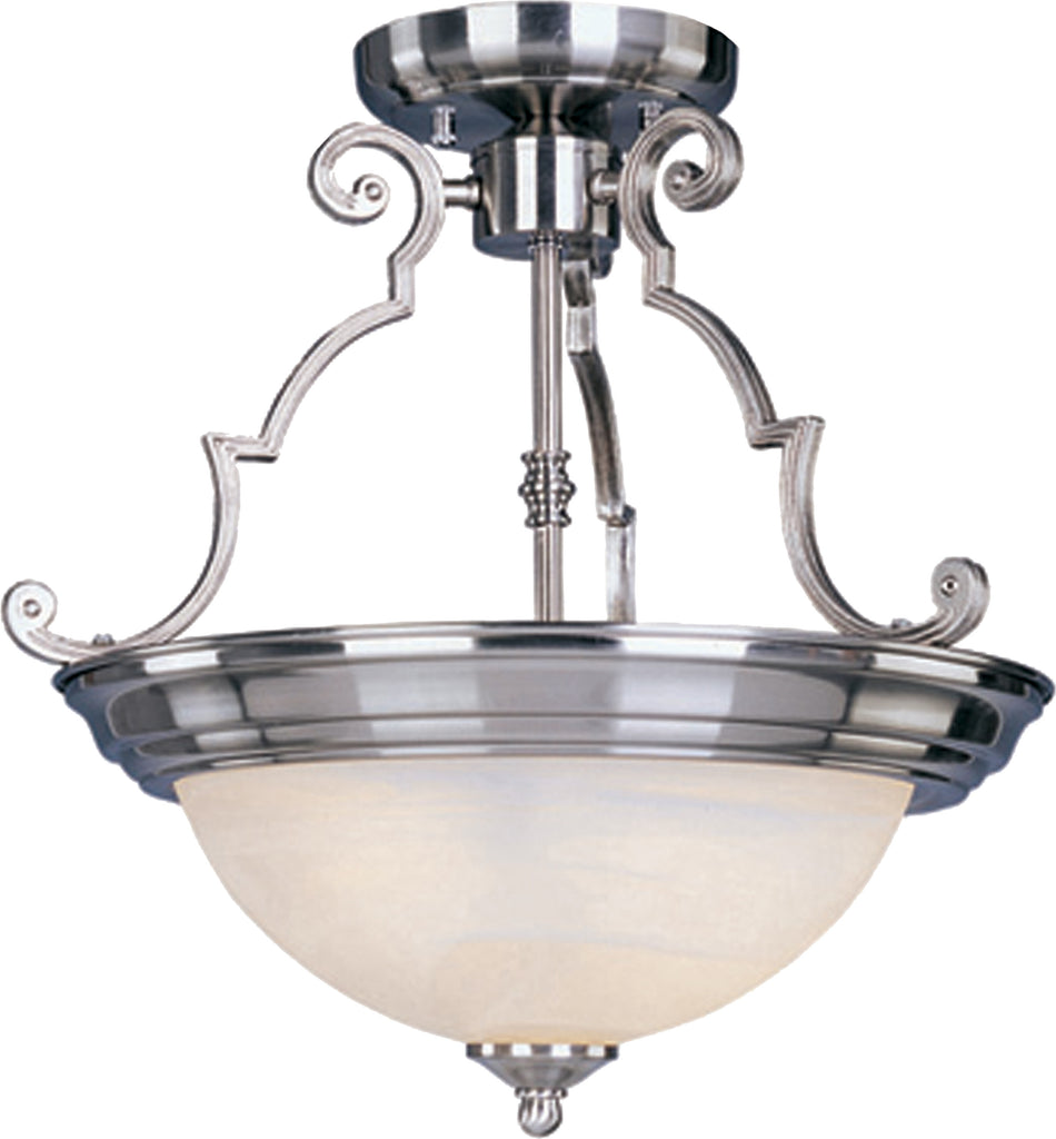 Essentials 3-Light Semi-Flush Mount Satin Nickel - C157-5844MRSN