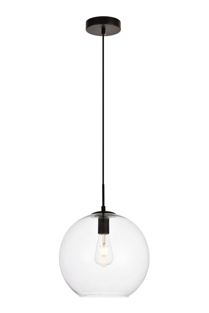 ZC121-LDPD2114 - Living District: Placido Collection Pendant D11.8 H11.4 Lt:1 Black and Clear Finish