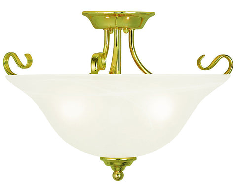 Livex Coronado 3 Light Polished Brass Ceiling Mount - C185-6130-02