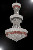 French Empire Crystal Chandelier Chandeliers Moroccan Style Lighting Trimmed with Ruby Red & Jet Black Crystal Good for Dining Room, Foyer, Entryway, Family Room and More! H50" X W30" - G93-B110/CS/541/24