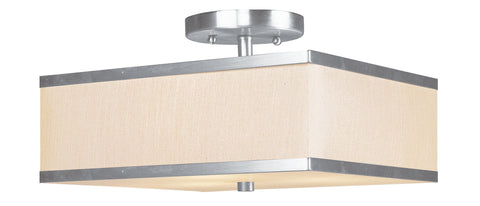 Livex Park Ridge 2 Light Brushed Nickel Ceiling Mount - C185-6348-91