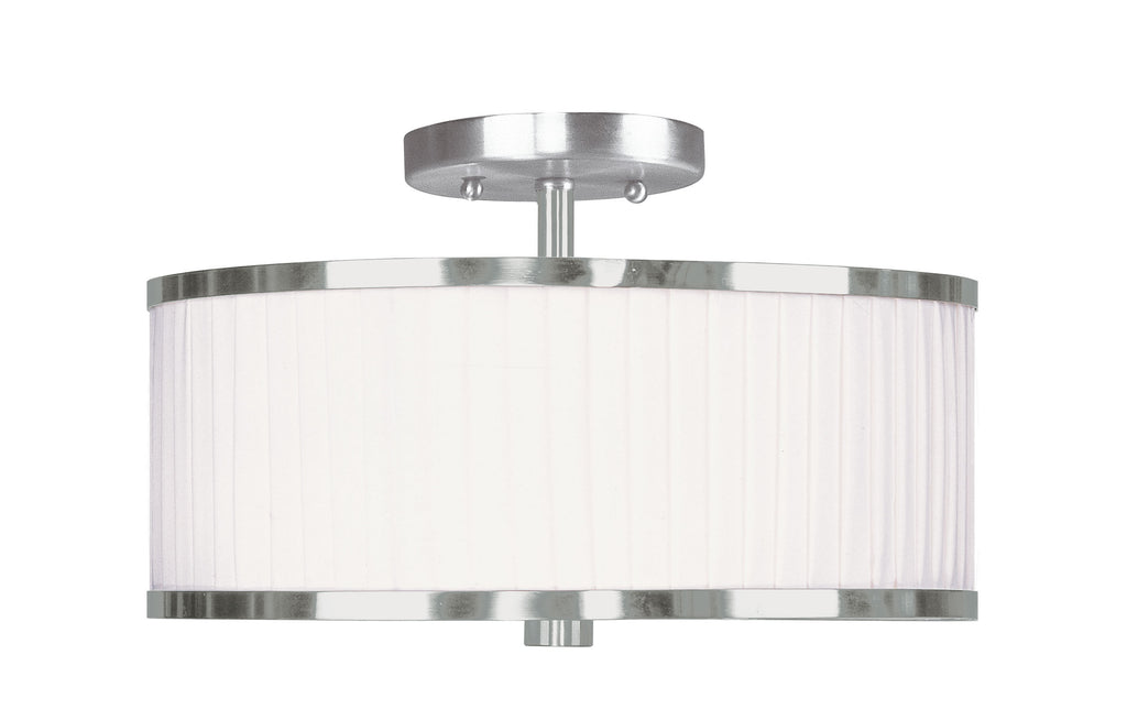 Livex Park Ridge 2 Light Brushed Nickel Ceiling Mount - C185-6364-91