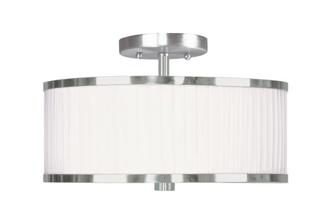 Livex Park Ridge 2 Light Brushed Nickel Ceiling Mount - C185-6364-91