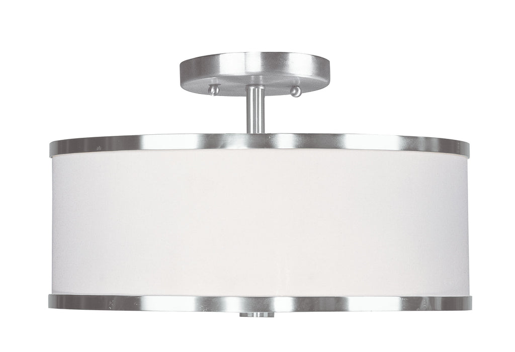 Livex Park Ridge 2 Light Brushed Nickel Ceiling Mount - C185-6367-91