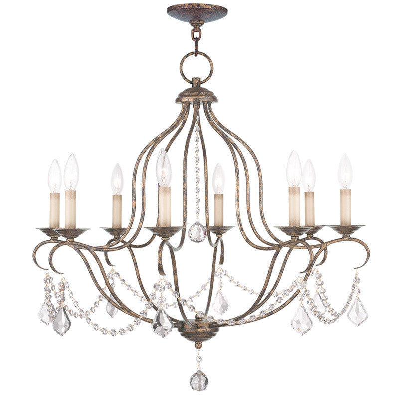 Livex Chesterfield 8 Light VBR Chandelier - C185-6427-71