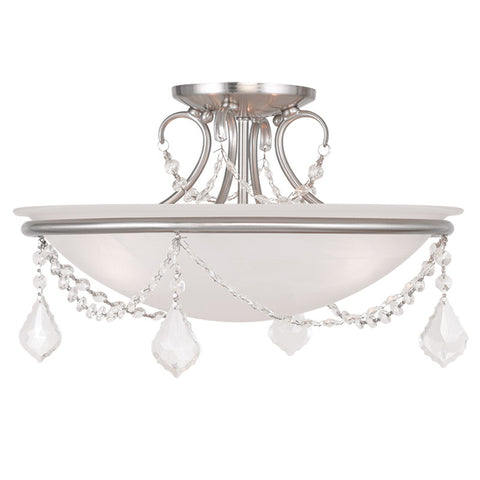 Livex Chesterfield/Pennington 3 Light Brushed Nickel Ceiling Mount - C185-6524-91