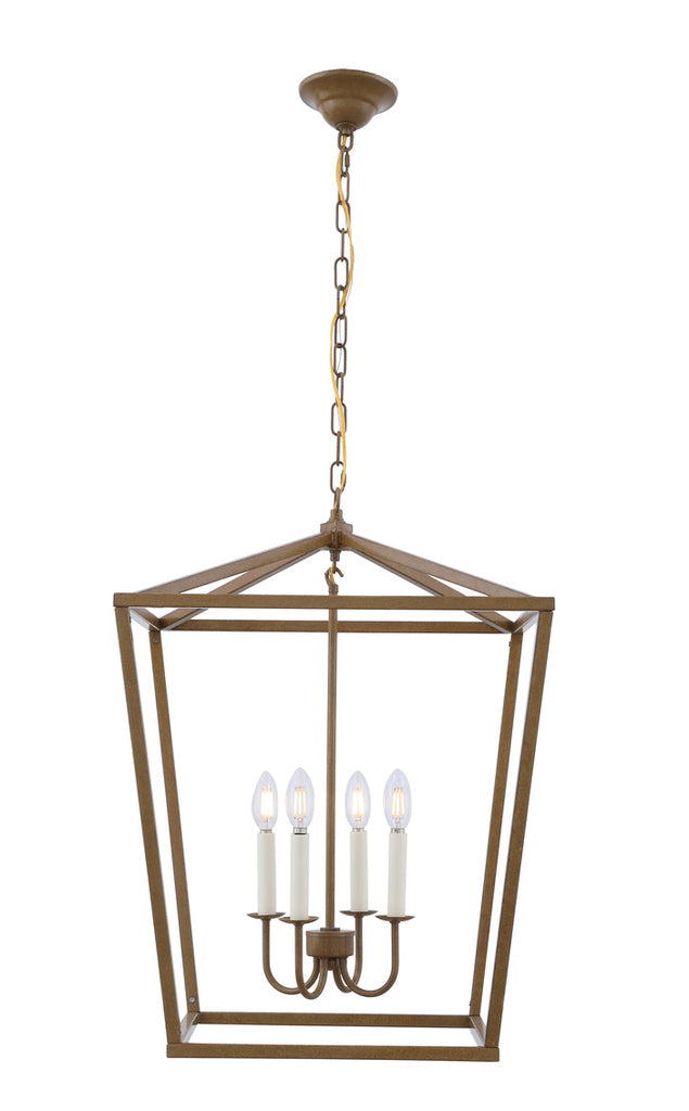 ZC121-LD6008D20G - Living District: Maddox 4 light Vintage Gold pendant