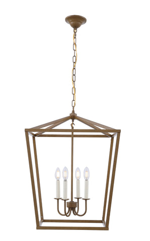 ZC121-LD6008D20G - Living District: Maddox 4 light Vintage Gold pendant