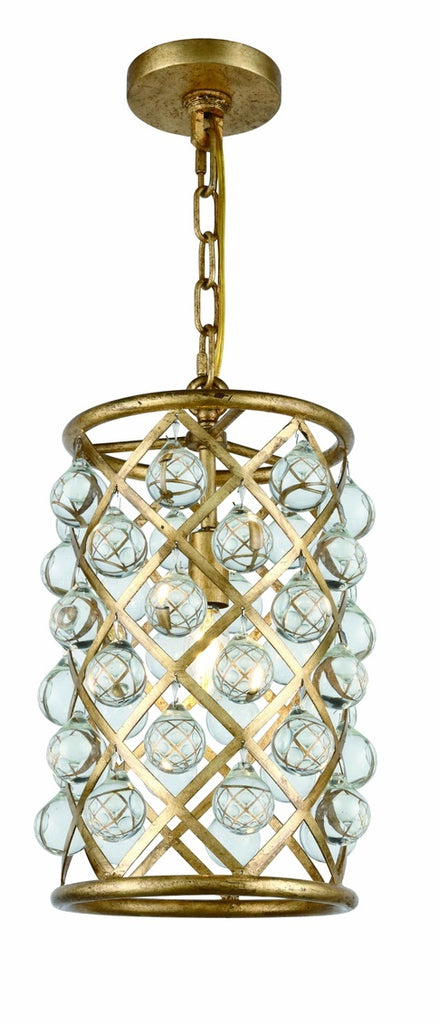 ZC121-1204D8GI/RC - Urban Classic: Madison 1 light Golden Iron Pendant Clear Royal Cut Crystal