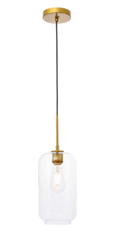 ZC121-LD2276BR - Living District: Collier 1 light Brass and Clear glass pendant