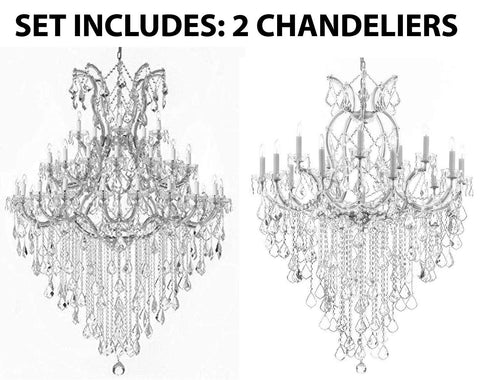 Set of 2-1 Maria Theresa Chandelier Empress Crystal (Tm) Lighting Chandeliers H50" X W37" and 1 Large Foyer/Entryway Maria Theresa Empress Crystal (tm) Chandeliers Lighting! H 72" W 52" - B12/CS/21510/15+1 + CS/B13/2756/36+1