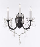 Set of 2-2 Wrought Iron Wall Sconce Crystal Lighting W 11.5" H 14" D 17" - 2EA G83-3/556