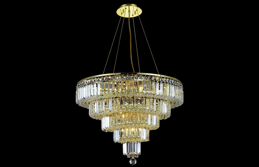 C121-2036D26G/RC - Regency Lighting: Maxime 14 light Gold Chandelier Clear Royal Cut Crystal