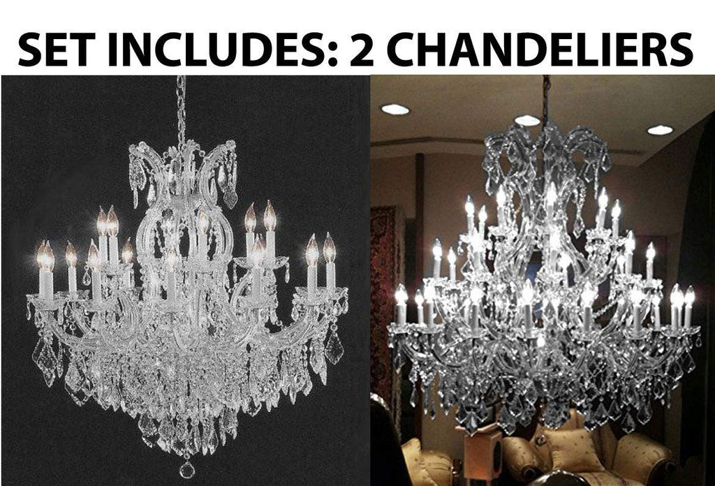 Set of 2-1 Chandelier Crystal Lighting Empress Crystal (TM) Chandeliers H 38" W37" and 1 Large Foyer/Entryway Maria Theresa Empress Crystal (tm) Chandelier Chandeliers Lighting! H 52" W 52" - 1EA CS/1/21510/15+1 + 1EA CS/918/36