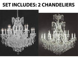 Set of 2-1 Chandelier Crystal Lighting Empress Crystal (TM) H38" W37" and 1 Large Foyer/Entryway Maria Theresa Empress Crystal (tm) Chandelier Lighting! H 52" W 46" - CS/1/21510/15+1 + CS/52/2MT/24+1