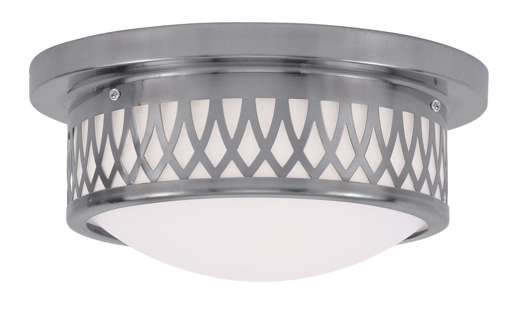 Livex Westfield 2 Light Brushed Nickel Ceiling Mount - C185-7351-91