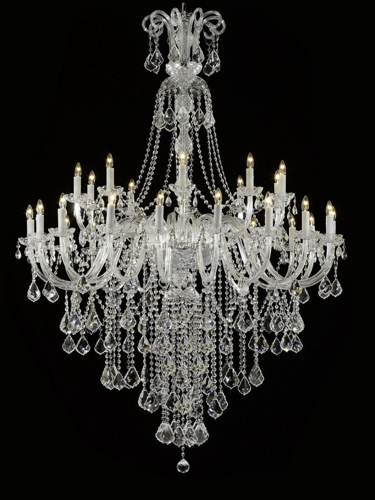 New Crystal Chandelier Lighting 30 Lights H72" X Wd 53" Ceiling Fixture Pendant Lamp New Chandeliers Murano Foyer - 3/711/30