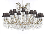 Crystal Chandelier Lighting Chandeliers H35" X W46" Great for The Foyer, Entry Way, Living Room, Family Room and More! w/Black Shades - A83-B62/BLACKSHADES/2MT/24+1