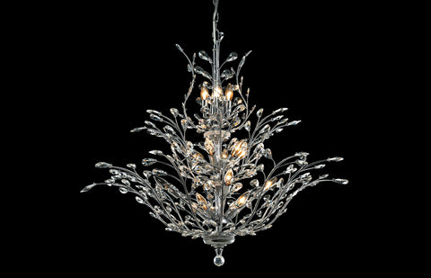 C121-2011G54C/EC - Regency Lighting: Orchid 25 light Chrome Chandelier Clear Elegant Cut Crystal