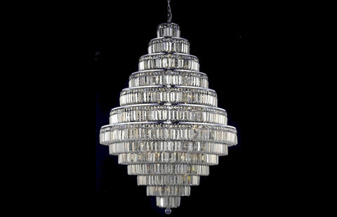 C121-2038G42C-GT/RC - Regency Lighting: Maxime 38 light Chrome Chandelier Golden Teak (Smoky) Royal Cut Crystal