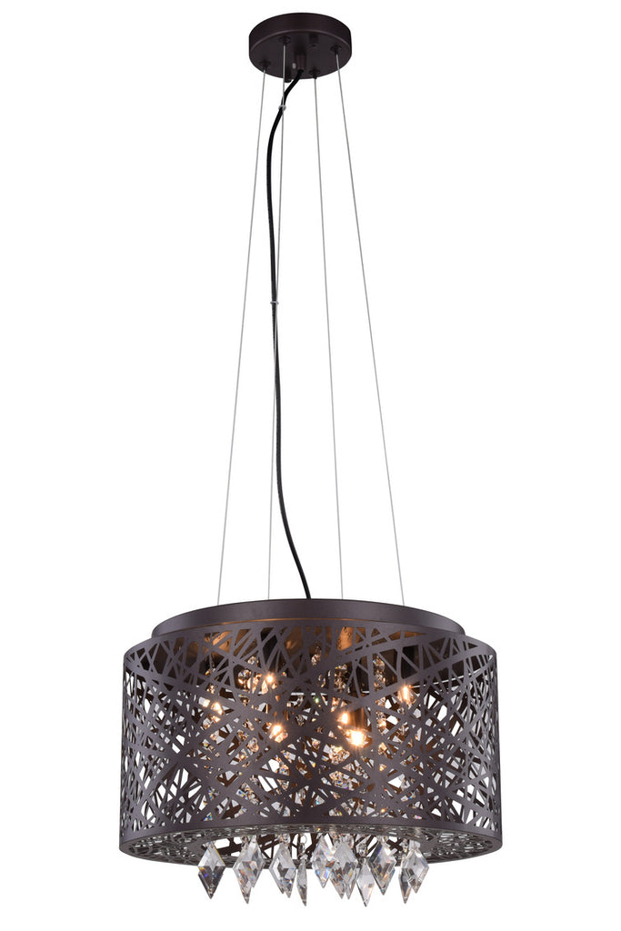 ZC121-2113DF16MDB/RC - Regency Lighting: Finley 7 light Matte Dark Brown Pendant/Flush Mount Clear Royal Cut Crystal