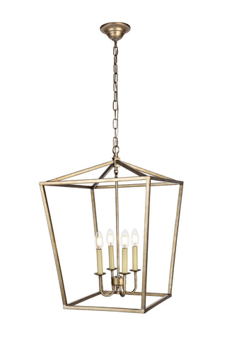 ZC121-LD6008D17S - Living District: Maddox Collection Pendant D17 H24.25 Lt:4 Vintage Sliver Finish