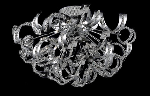 C121-2068F25C/EC - Regency Lighting: Tiffany 19 light Chrome Flush Mount Clear Elegant Cut Crystal