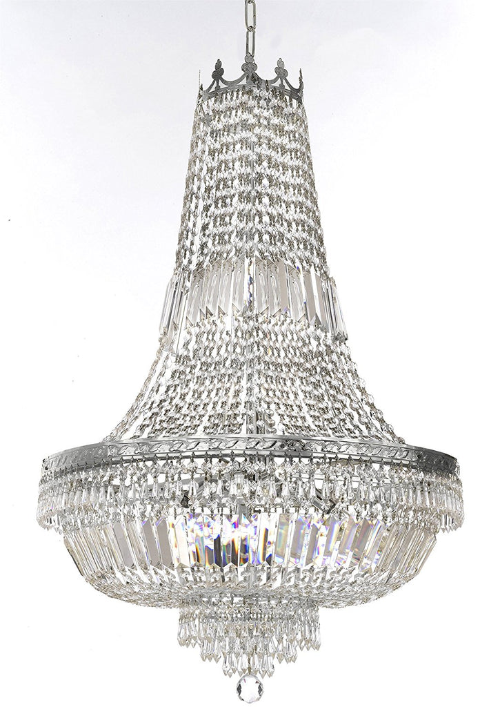 French Empire Crystal Chandelier Lighting - Great for the Dining Room, Foyer, Entry Way, Living Room H36" XW30" - F93-B8/CS/870/14